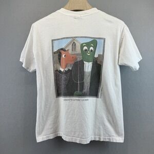 Vintage 90s Gumby American Gothic T Shirt Large Single Stitch Classic Art 1994